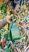 Load image into Gallery viewer, Art Basel Green Leather Wallet Harness (Limited Edition)

